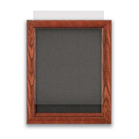 United Visual Products Indoor Enclosed Combo Board, 72"x36", Gold Frame/Blk Porc & Medium Grey UVCB7236G-BLKPORC-MEDGRY